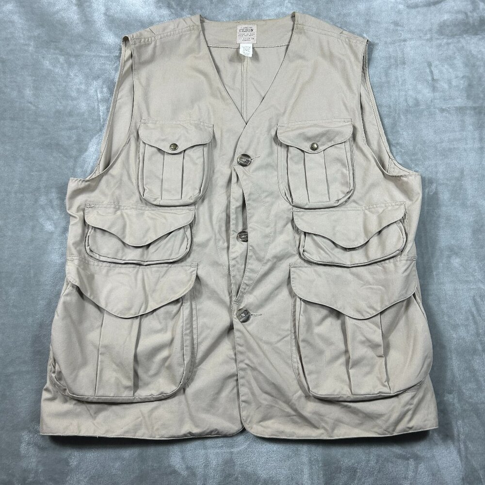 Filson Vest Men's XXL Shelter Cloth Upland Bird Hunting Game Vest USA Rare VTG